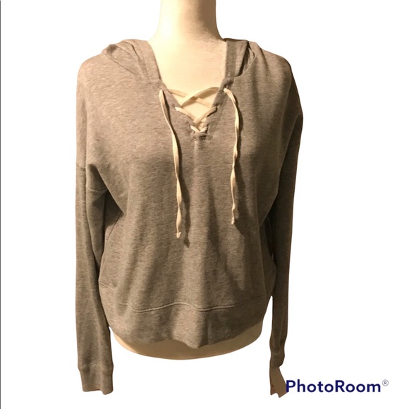 The Lounge Life Sweaters - The lounge Life - NWT Jr Cropped Lace-Up Hoodie